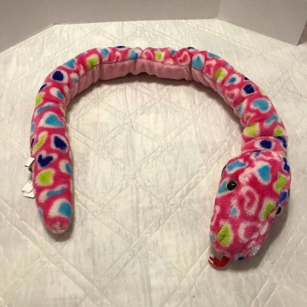 Animal Alley 54"‎ pink anaconda snake plush